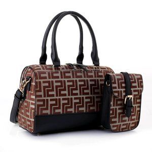 Coffee Color Boston bag and cross-body